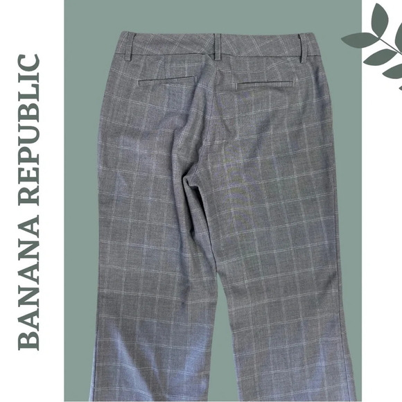 Banana Republic Martin Fit Check Trouser Grey Blue Size 4 - Picture 4 of 7